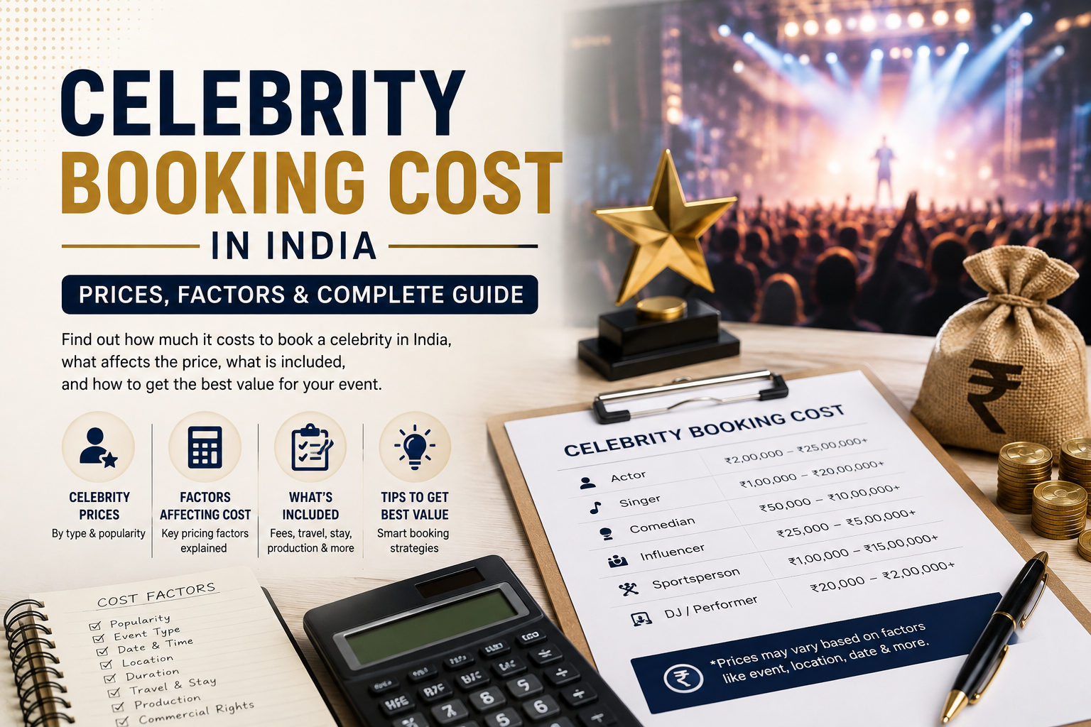 Celebrity Booking Cost in India: Prices, Factors & Complete Guide