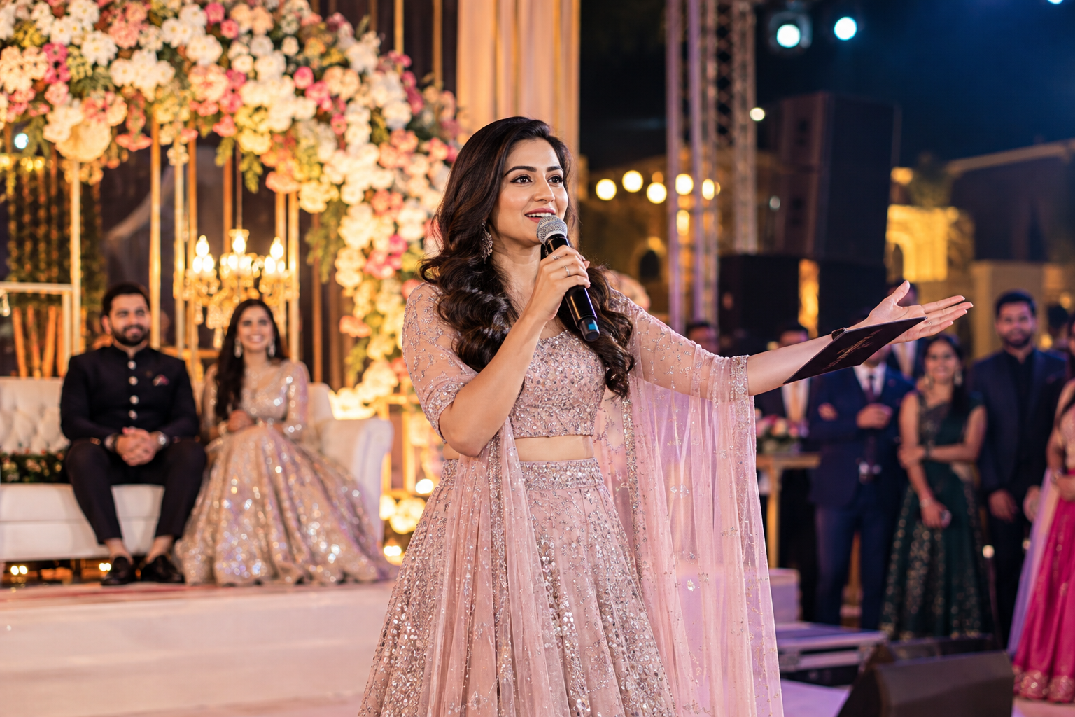 What kind of wedding anchor can I get in Delhi for around ₹20,000?